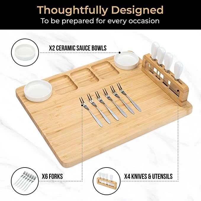 Bamboo Cheese Board and Knife Set