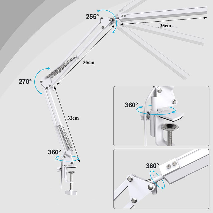 Swing Arm Desk Light With Clamp