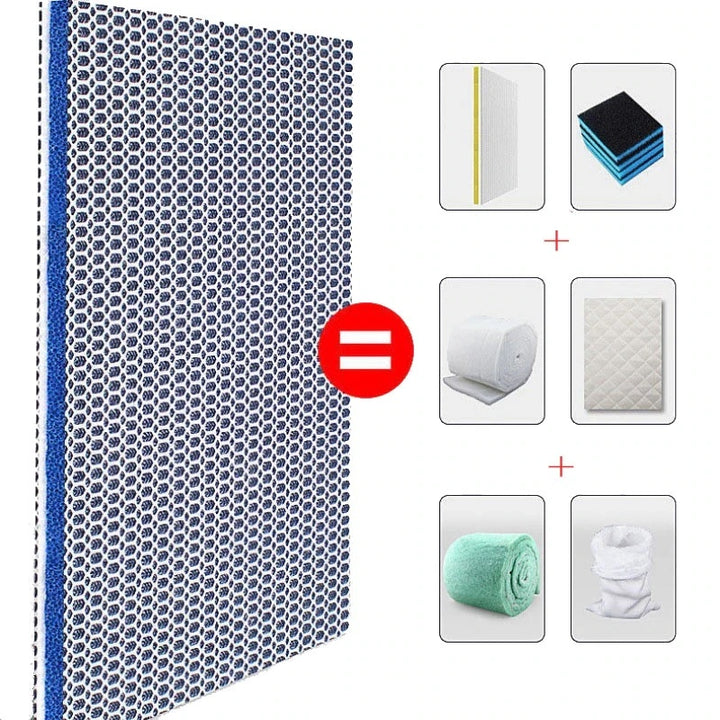 2-Pack 8-Layer Durable Aquarium Filter Sponge 40 x 30 cm