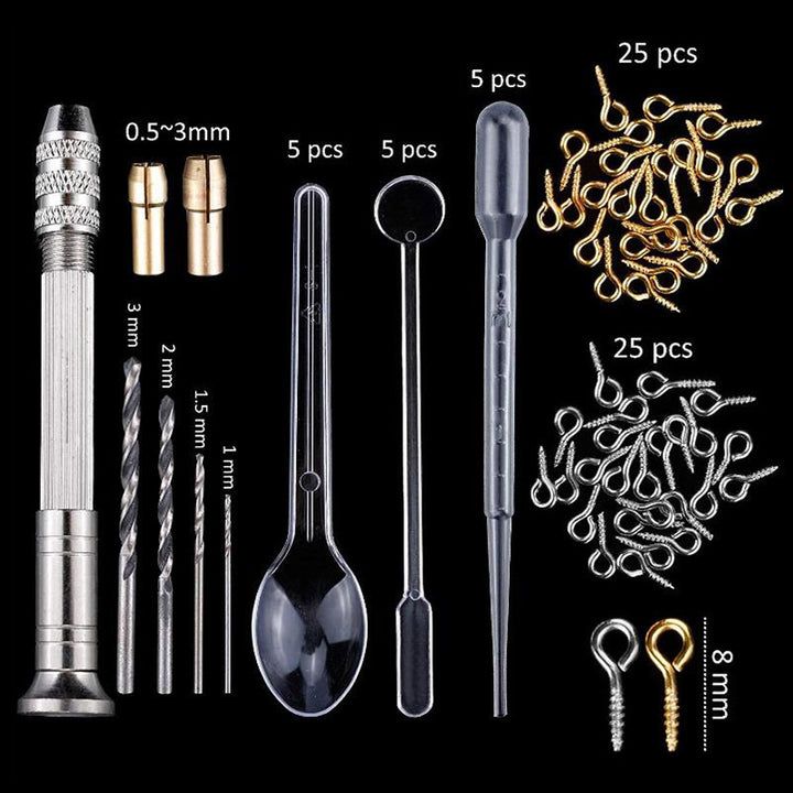 148Pcs Epoxy Resin Jewelry Making Kit with 50g UV Resin