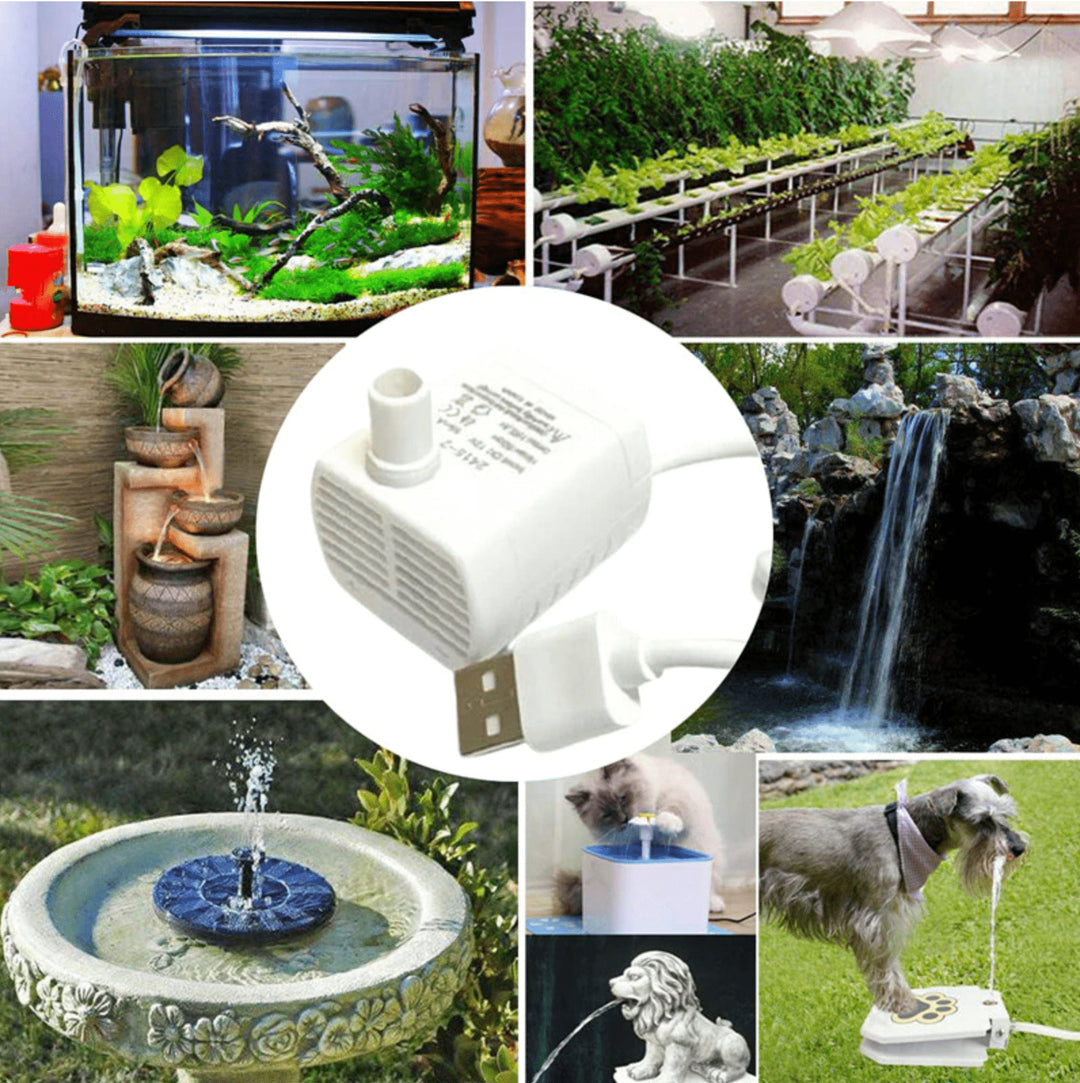 DC 5V USB Mini Submersible Water Pump-White