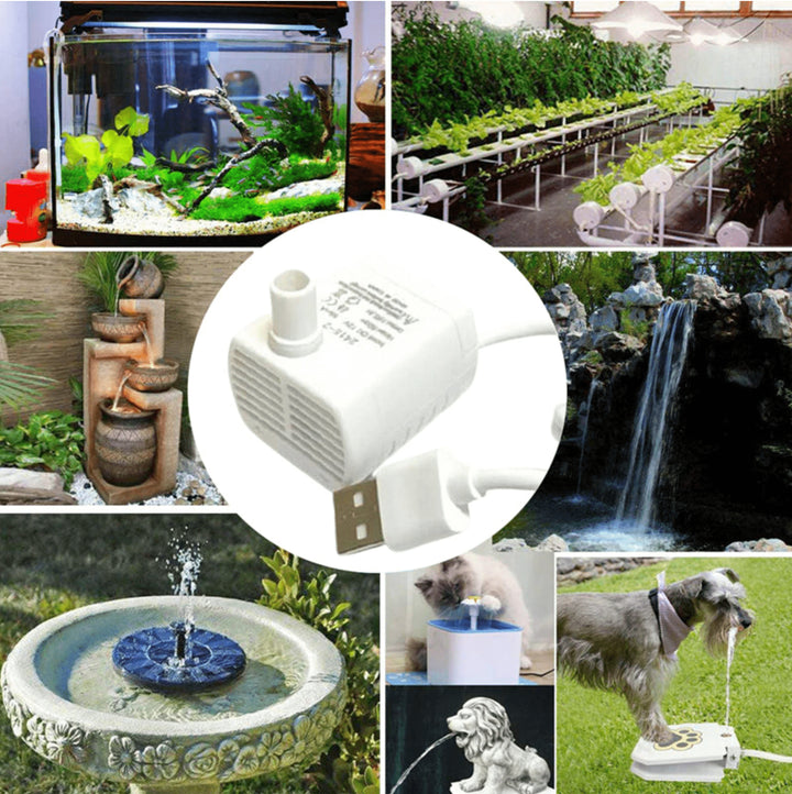 DC 5V USB Mini Submersible Water Pump-White