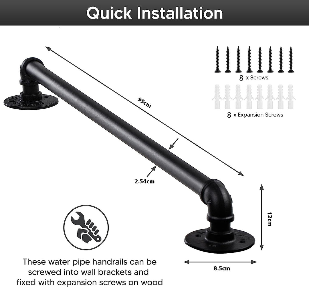 Industrial Pipe Stair Handrail-95CM