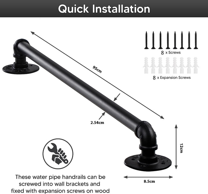 Industrial Pipe Stair Handrail-95CM