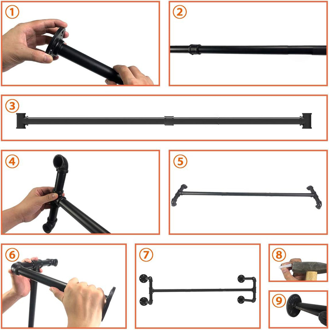 Industrial Pipe Garment Bar - 125CM