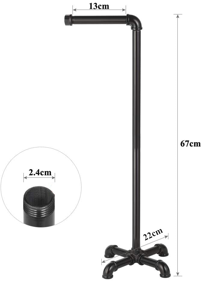 Industrial Pipe Free Stand Toilet Paper Holder Stand