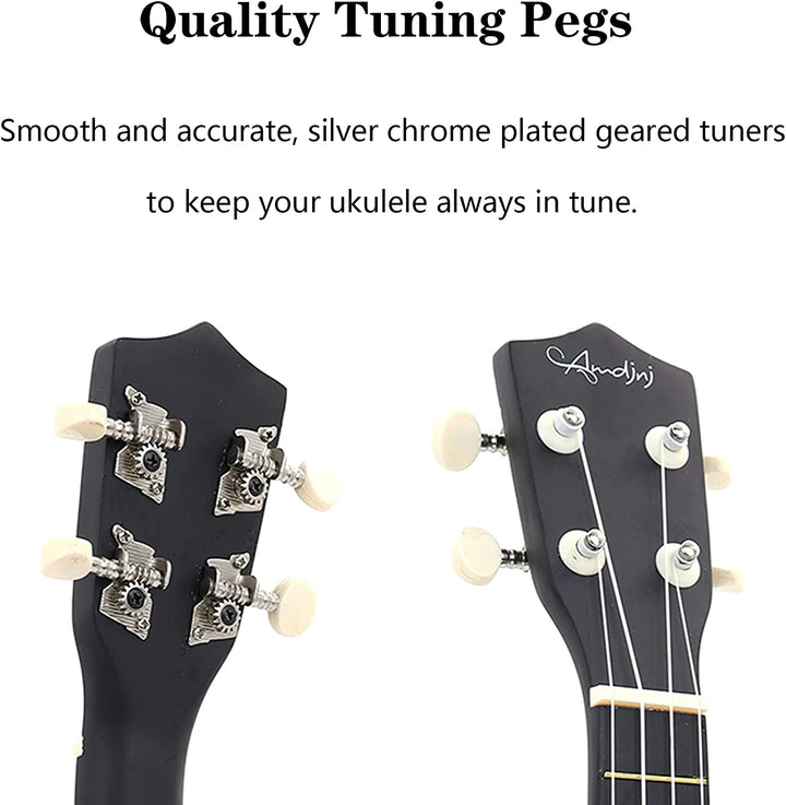 21 inch Ukulele Mini Guita Beginner Kit-Black