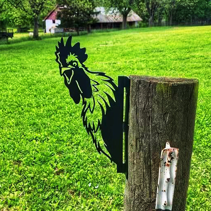 Funny Farm Metal Art Outdoor Decor Chicken