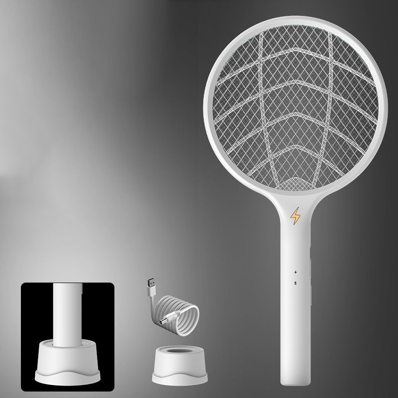 2 In 1 Household Electric Mosquito Lamp Swatter-White