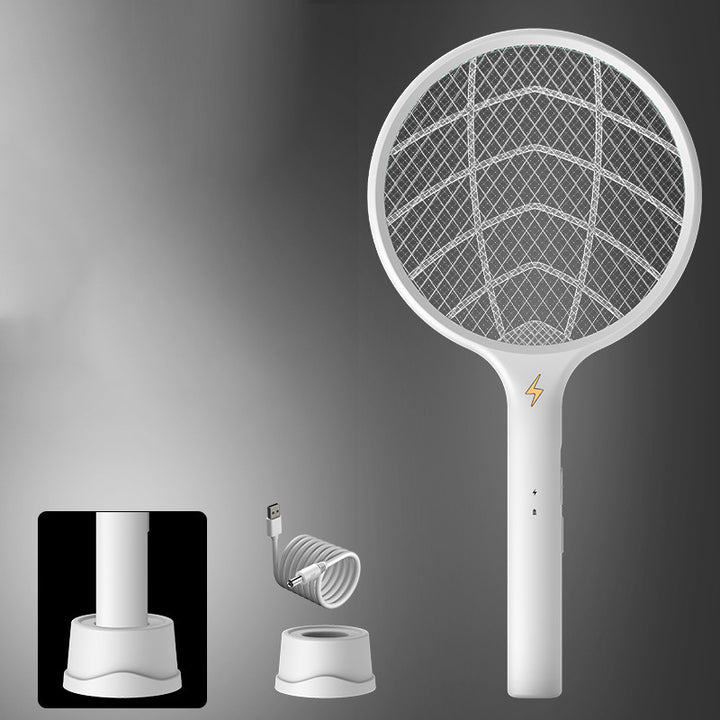 2 In 1 Household Electric Mosquito Lamp Swatter-White