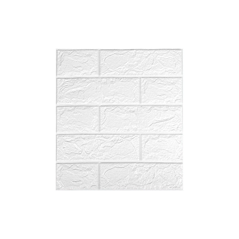 10Pcs 3D Brick Self Adhesive Wallpaper Panels 35X38CM-White