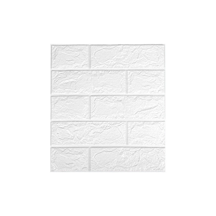 10Pcs 3D Brick Self Adhesive Wallpaper Panels 35X38CM-White