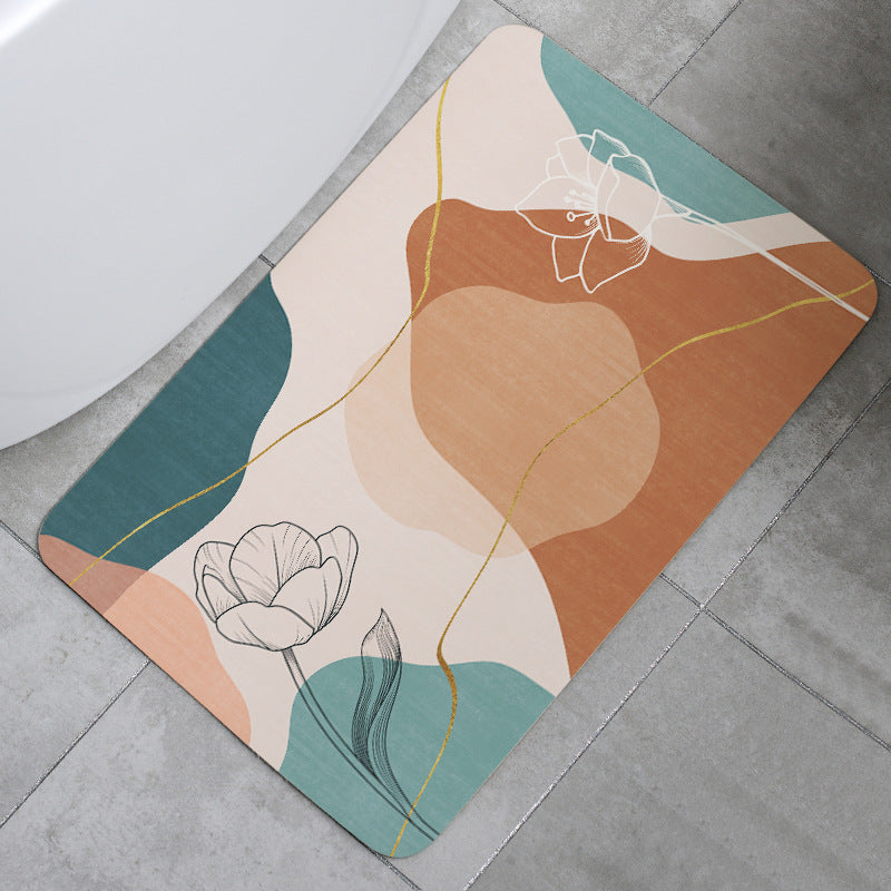 Soft Diatomaceous Earth Non-Slip Bath Mat-Lotus