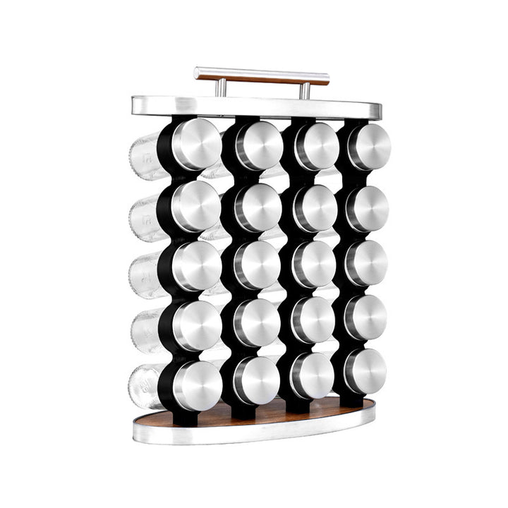 Standing 20-Jar Countertop Spice Rack with handle