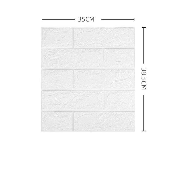 10Pcs 3D Brick Self Adhesive Wallpaper Panels 35X38CM-White