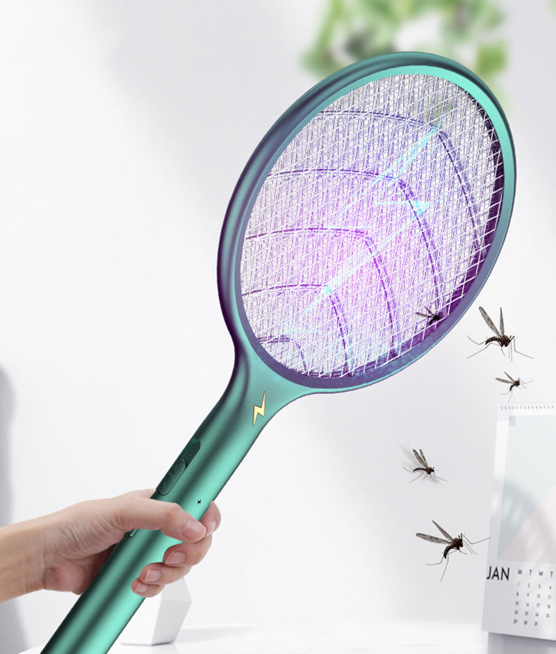 2 In 1 Household Electric Mosquito Lamp Swatter-White