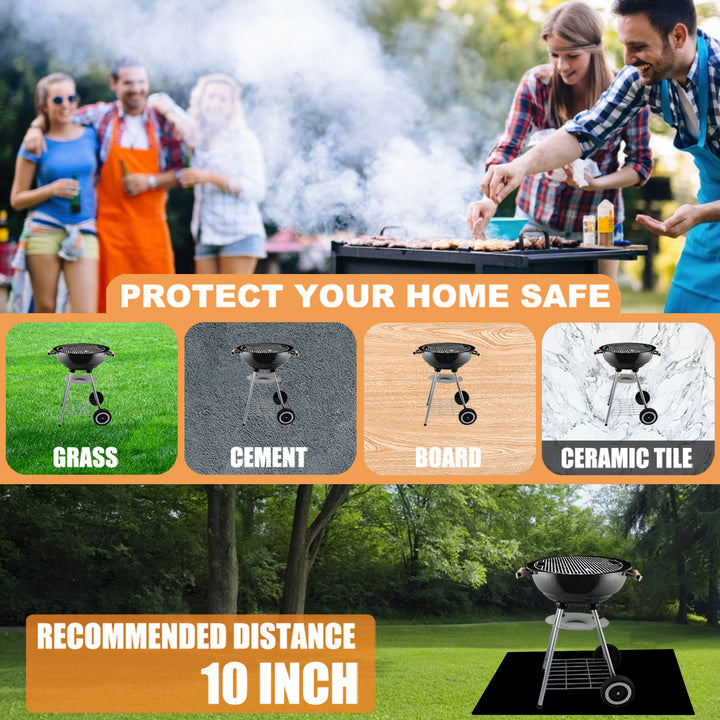 Reusable Under the Grill Protective Deck Patio Mat 100X150CM