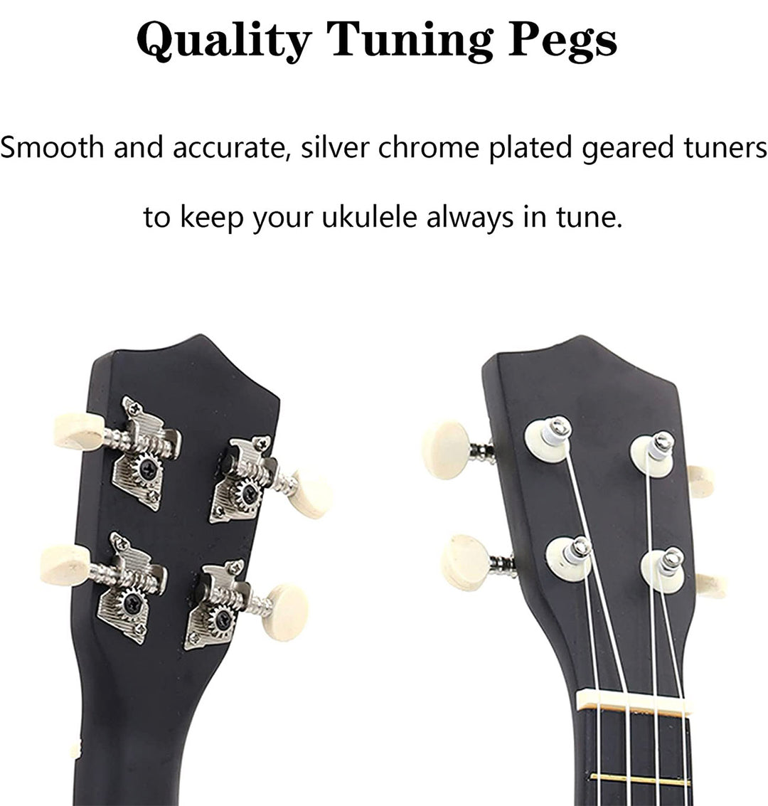 21 inch Ukulele Basswood Acoustic Mini Guitar-Black