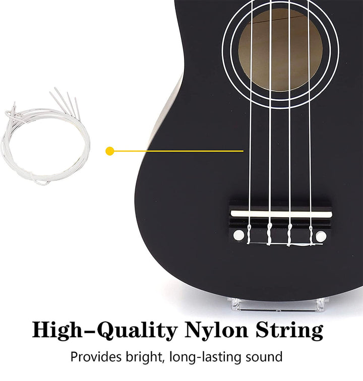 21 inch Ukulele Basswood Acoustic Mini Guitar-Black