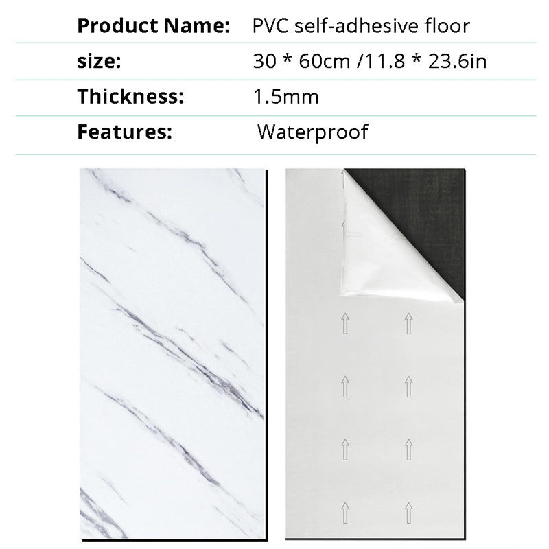 5Pcs 60cmX30cm Vinyl Self-adhesive Marble Wall Sticker