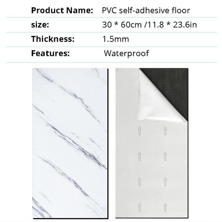 5Pcs 60cmX30cm Vinyl Self-adhesive Marble Wall Sticker