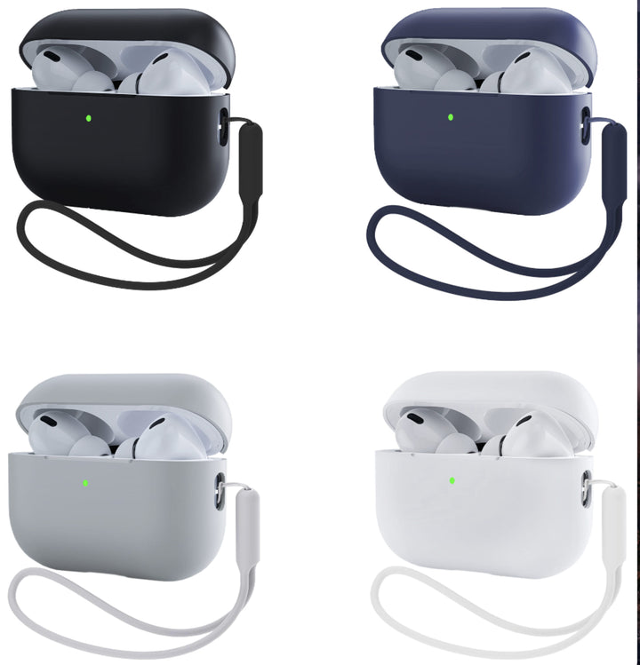 4Pack AirPods Pro 2 Case with Lanyard(Black Grey Blue White)