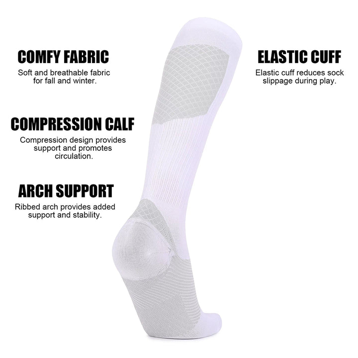 Compression Thickened Bottom Long Socks-Black Gray