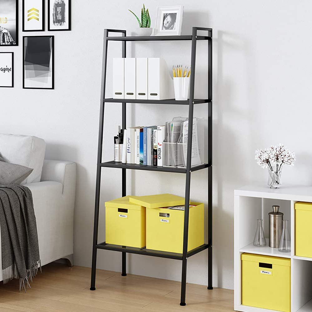 4 Tier Steel Mesh Ladder Shelf Display Rack 60x35x147cm-Black