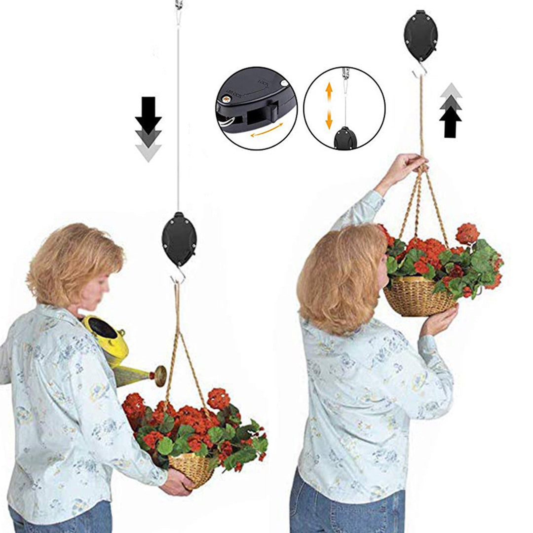 Retractable Pulley Adjustable Plant Hanger Hook
