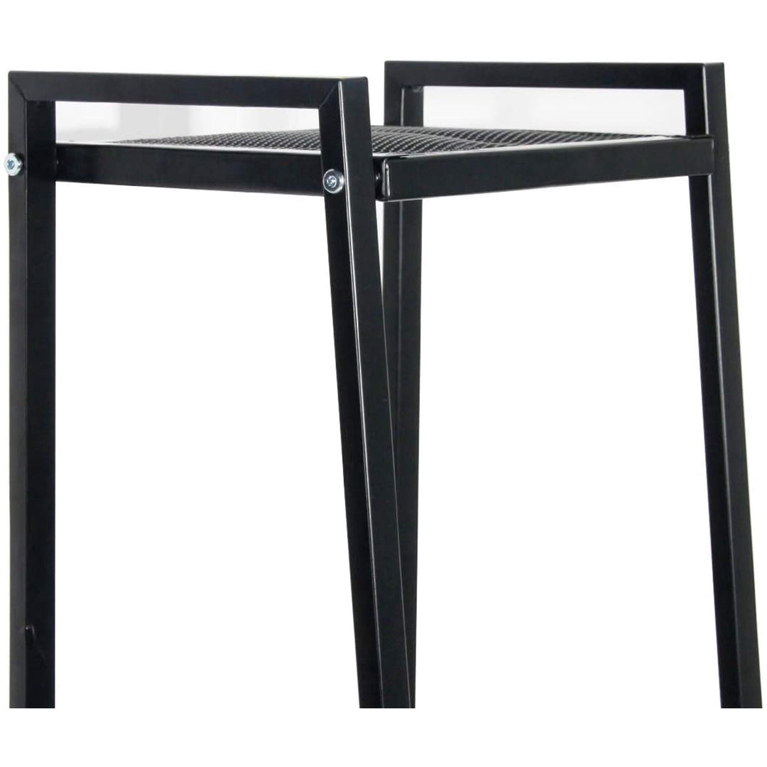 4 Tier Steel Mesh Ladder Shelf Display Rack Black 30x35x147cm