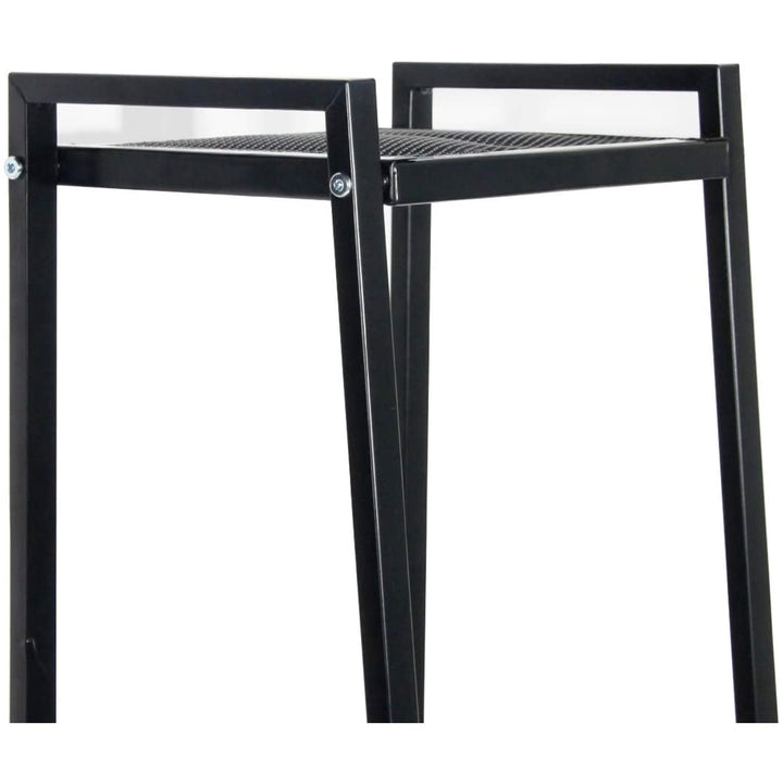 4 Tier Steel Mesh Ladder Shelf Display Rack Black 30x35x147cm