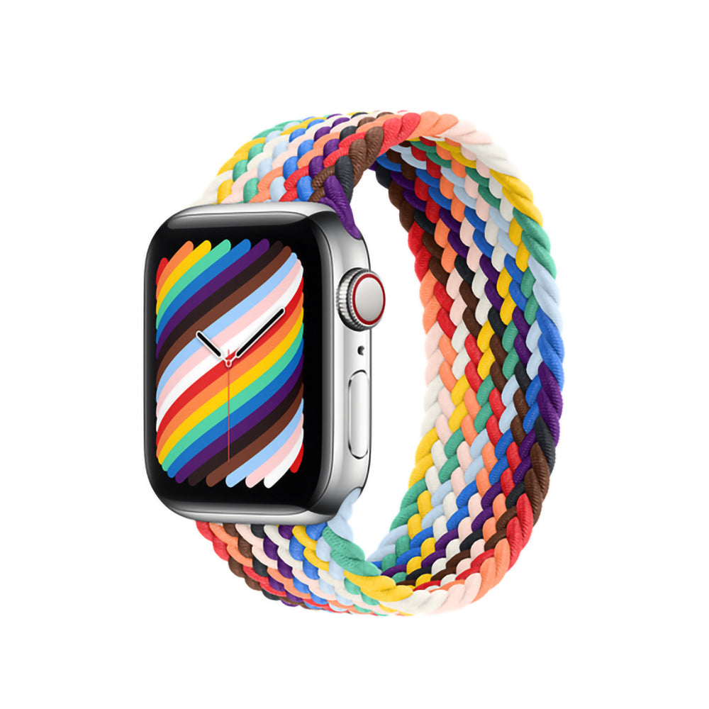 Solo Loop Bands Compatible With Apple Watch Band for 38MM 40MM 41MM L-Rainbow