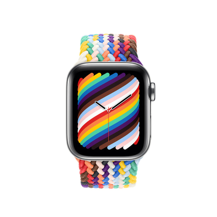 Solo Loop Bands Compatible With Apple Watch Band for 38MM 40MM 41MM L-Rainbow