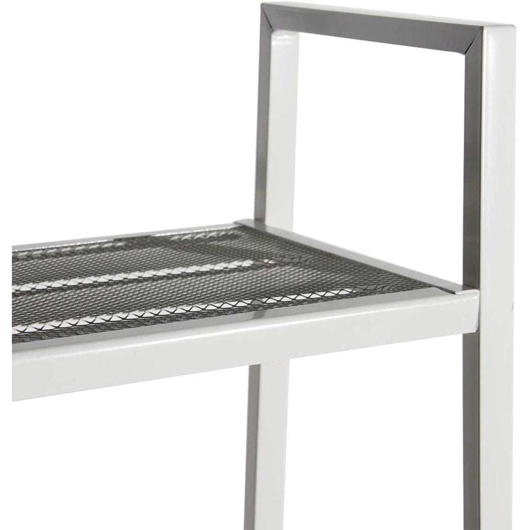 4 Tier Steel Mesh Ladder Shelf Display Rack 30x35x147cm-White