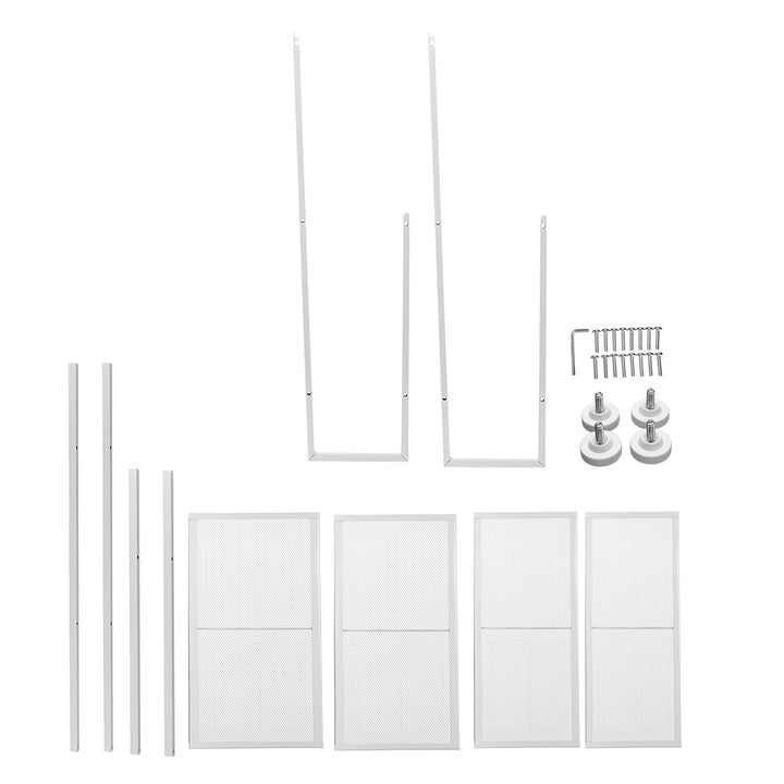 4 Tier Steel Mesh Ladder Shelf Display Rack 60x35x147cm-White
