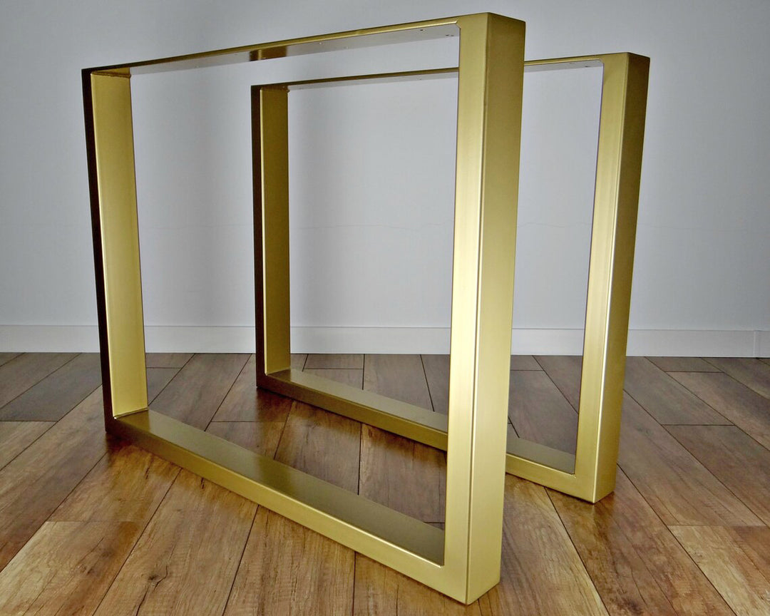 Set of 2 Steel Square Shape DIY Table Bench Legs 72cm-Gold