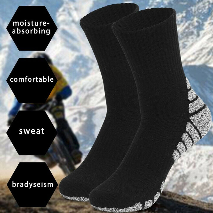 2Pack Outdoor Sports Therma Thickened Towel Bottom Sock EU39-42 Black