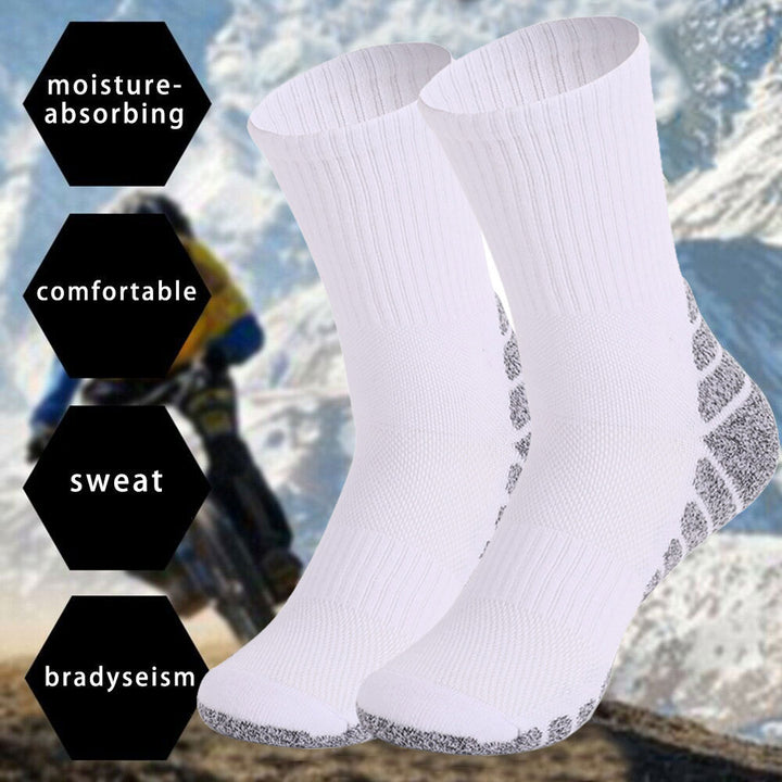 2Pack Outdoor Sports Therma Thickened Towel Bottom Sock EU39-42 White