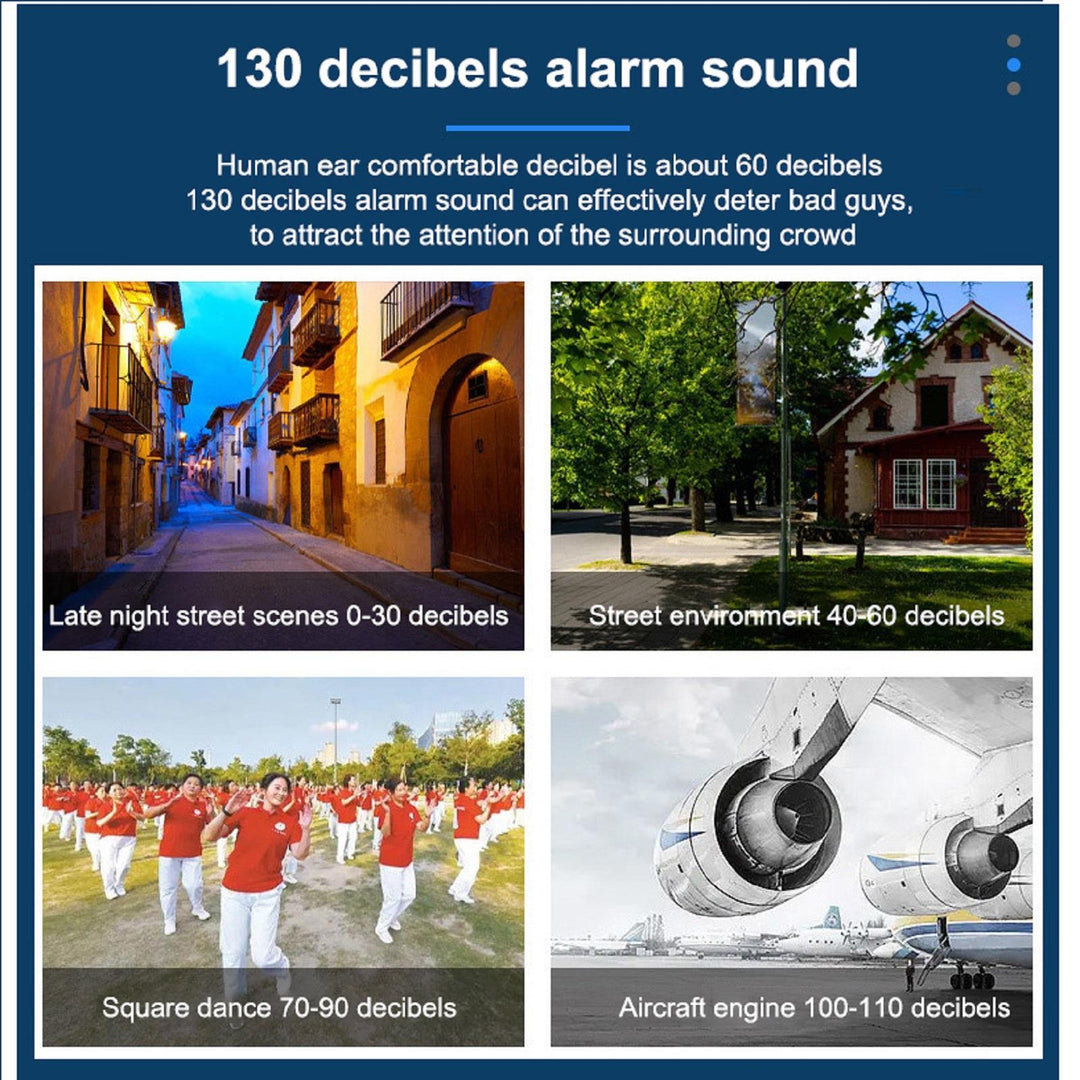 Safe Personal Alarm 130dB Self Defense Keychain Alarm-White
